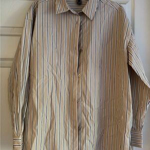 Women’s Oversized Striped Button Up Shirt